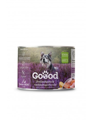 Goood MINI – Pâtée chien senior à la dinde fermière & truite durable (sans céréales) 200 g